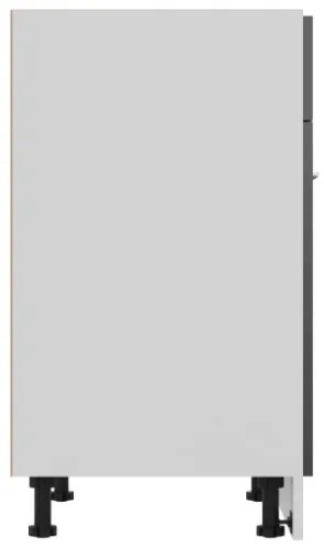 Armadio con Cassetto Grigio Lucido 60x46x81,5 cm in Truciolato
