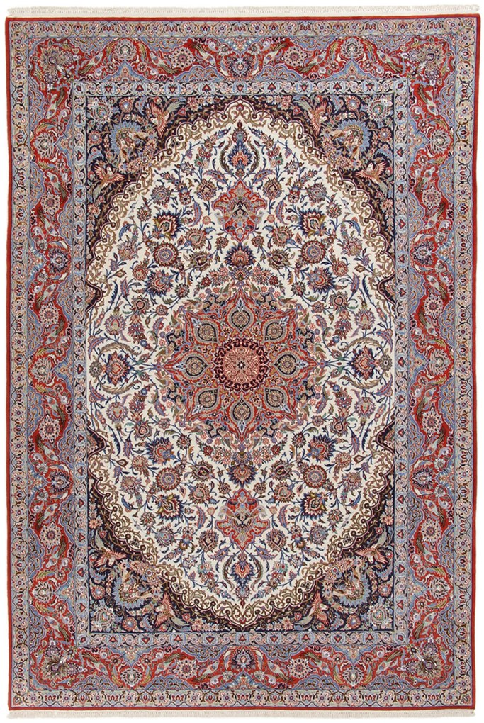 Isfahan Tappeto 210 x 300 (Iran) Annodato A Mano