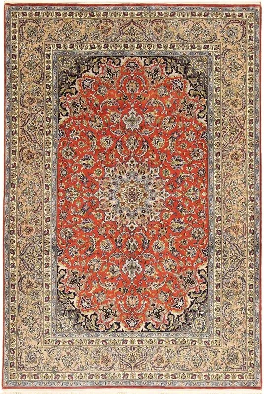 Isfahan Tappeto persiano 160x240 Rosso (Iran) Annodato A Mano