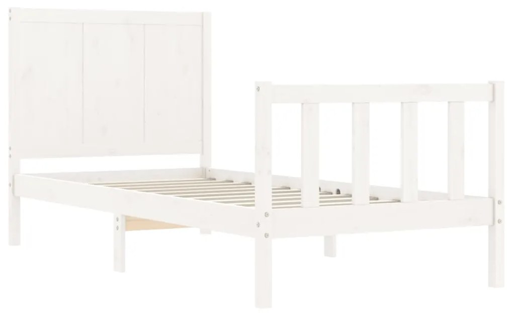 Giroletto con Testiera Bianco Small Single Legno Massello