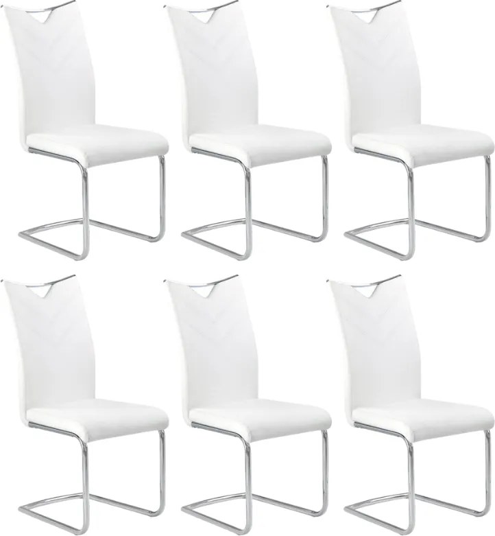 Set di 6 sedie K224 in ecopelle bianca