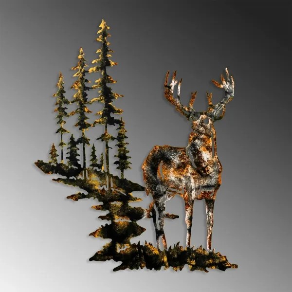 Decorazione da muro 65x79 cm cervo metallo