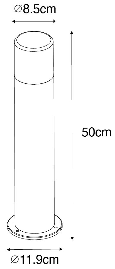Lampada da terra da esterno nera con paralume fumé 50 cm - Odense