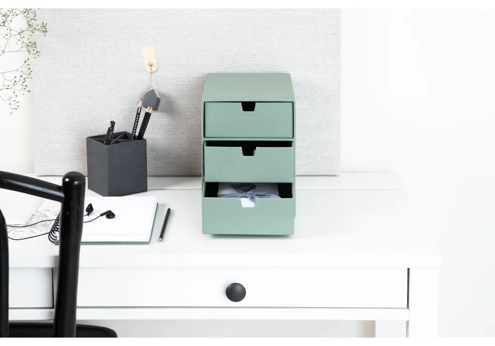 Organizer verde in cartone per cassetti Ingrid Canvas Paper Laminate – Bigso