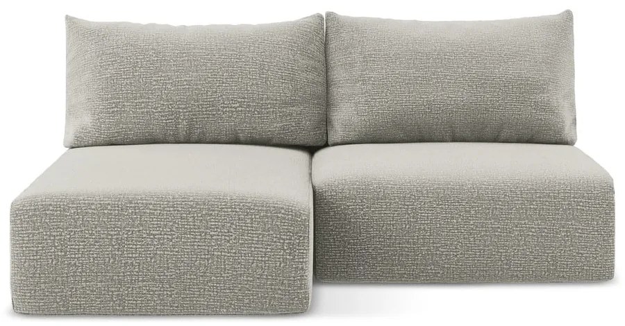 Divano angolare grigio chiaro allungabile/con contenitore (con penisola a sinistra) Kalena – Makamii