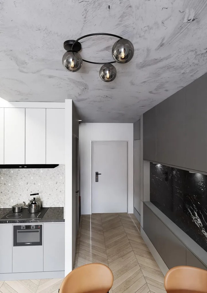 Lampada da soffitto in acciaio SOPRA 3 da interno 3xE14
