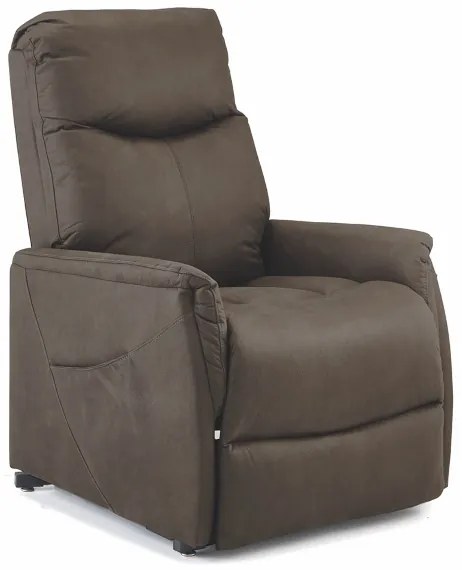 Poltrona recliner in nabuk con alzapersona elettrico AVANA MARRONE