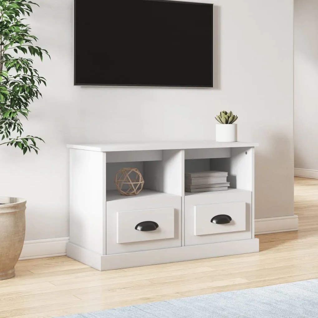 Mobile Porta TV Bianco 80x35x50 cm in Legno Multistrato