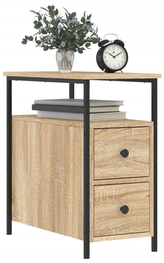 Comodini 2 pz rovere sonoma 30x60x60 cm in legno multistrato