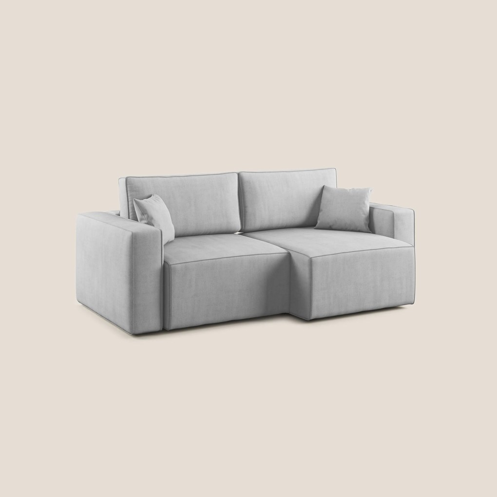 Morfeo divano con sedute estraibili in morbido tessuto impermeabile T02 grigio chiaro