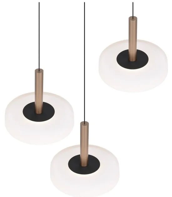 Lampadario a LED dimmerabile in nero, bianco e oro con paralume in vetro ø 35 cm Celeste - Trio