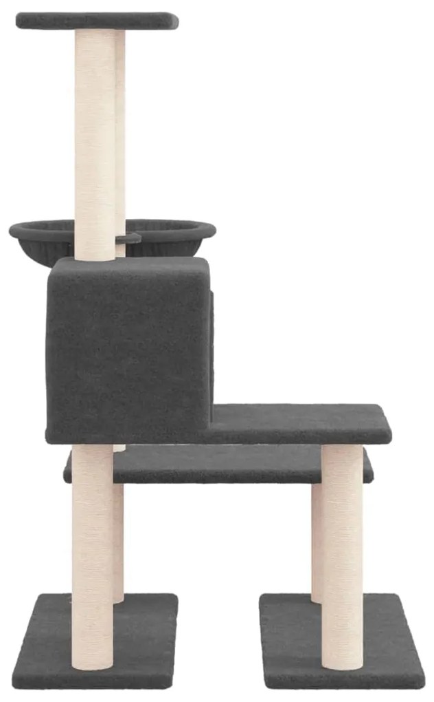 Albero per gatti con tiragraffi in sisal grigio scuro 94,5 cm