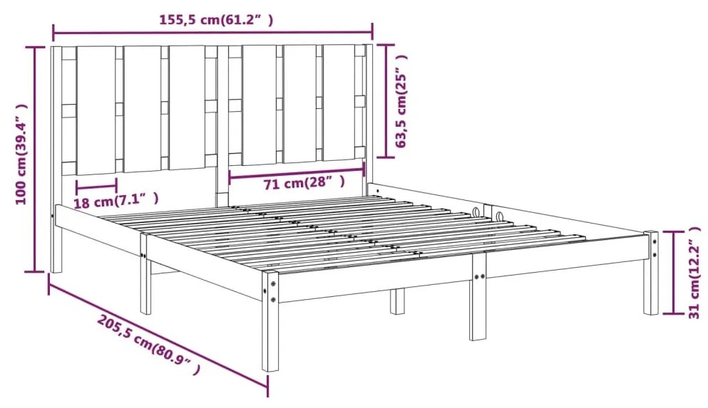 Giroletto in Legno Massello 150x200 cm King Size