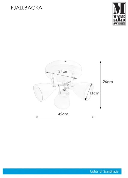 Markslöjd 108083 - Faretto da bagno FJÄLLBACKA 3xG9/20W/230V IP44 bianco