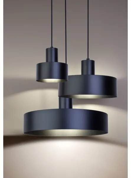 Lampadario su corda RIF 1xE27/60W/230V d. 35 cm nero