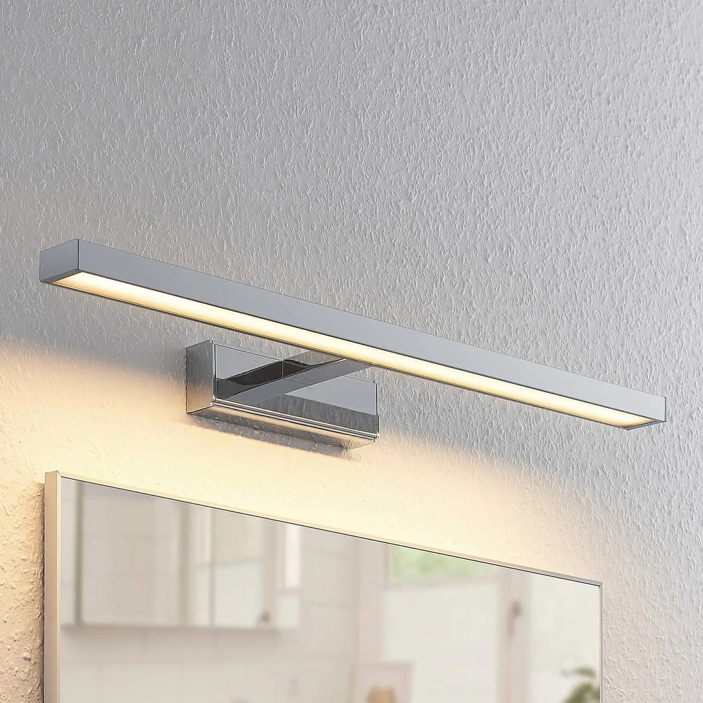 Lindby Luce per specchio a LED Jukka, 60 cm, cromo, alluminio