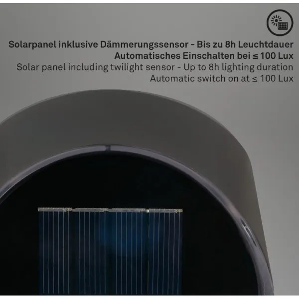 Briloner 3133015 - Applique solare a LED LED/2W/3,7V IP44 3000K