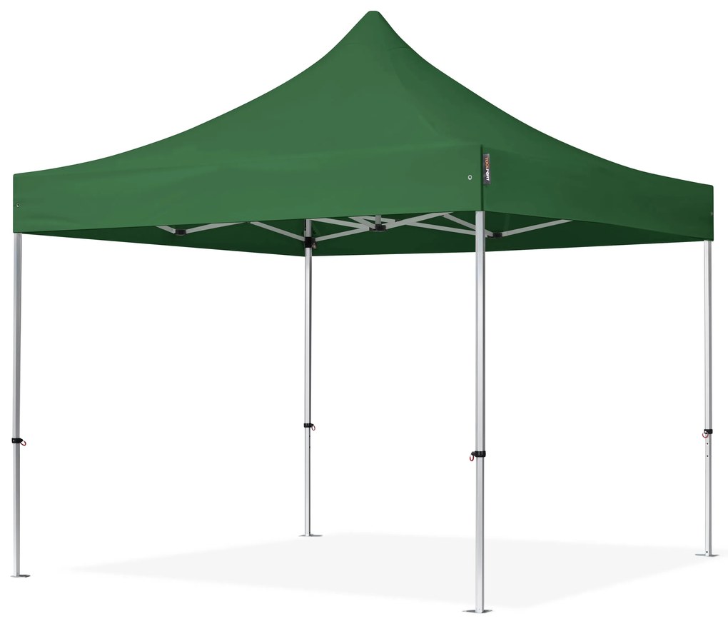 TOOLPORT 3x3m gazebo pieghevole PES, PROFESSIONAL alluminio, verde scuro - (600137)