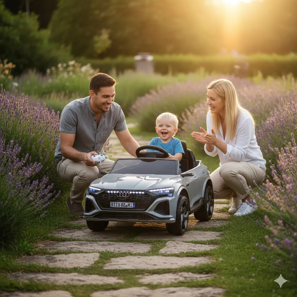 Macchina Elettrica per Bambini 12V Licenza Ufficiale Audi SQ8 E-Tron con Telecomando e Sedile Pelle Grigio...