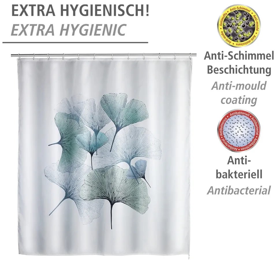 Tenda da doccia lavabile, 180 x 200 cm Ginkgo - Wenko