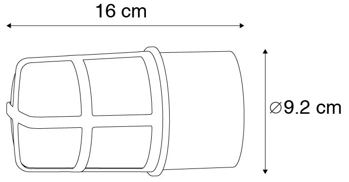 Lampada da soffitto e da parete nera con paralume trasparente IP54 - Kiki