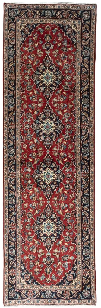 Kashan Tappeto 100x310 Rosso (Iran) Annodato A Mano