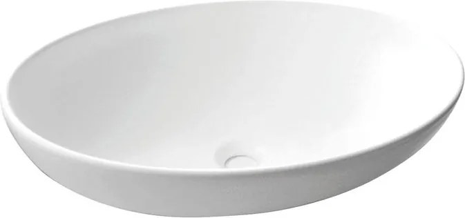 Lavabo da appoggio Eklettica ovale in ceramica senza foro H 16 cm bianco lucido
