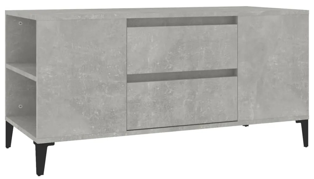 Mobile per tv grigio cemento 102x44,5x50 cm legno multistrato