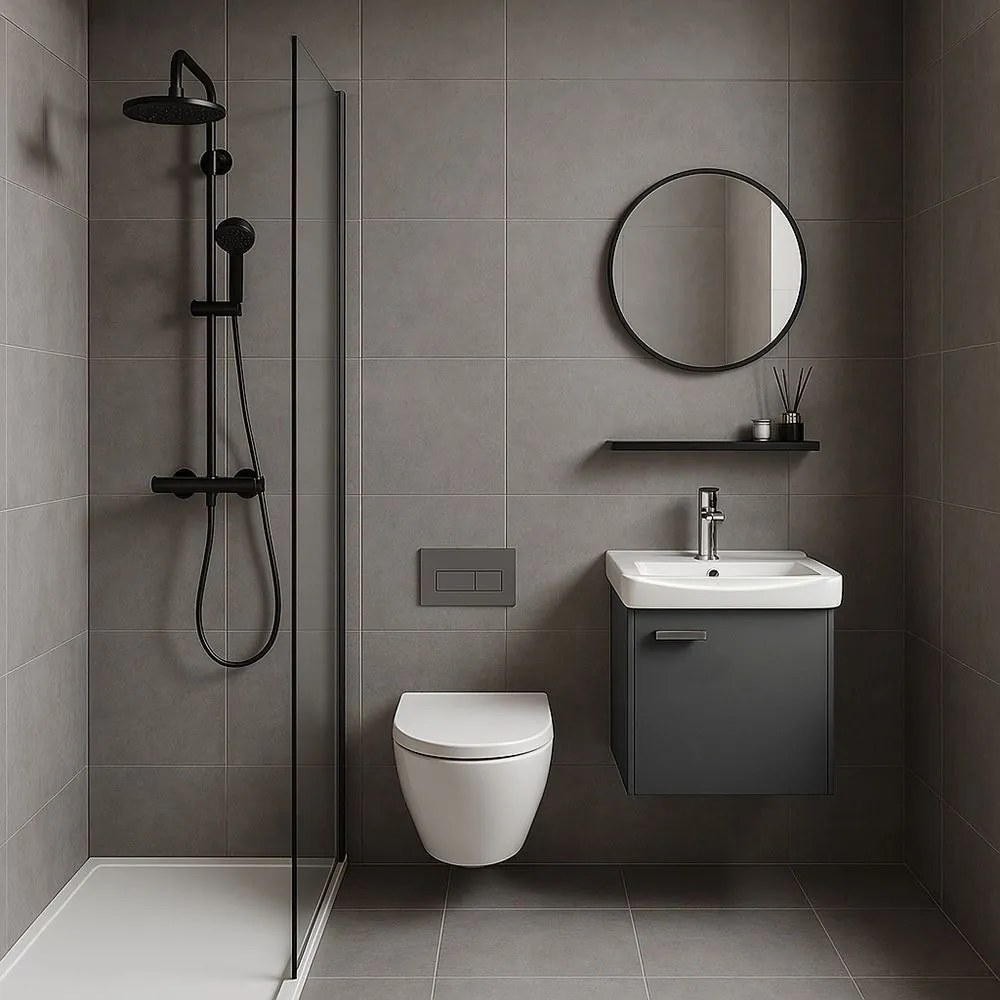 Set di mobili da bagno con lavabo Molly 40cm Grey