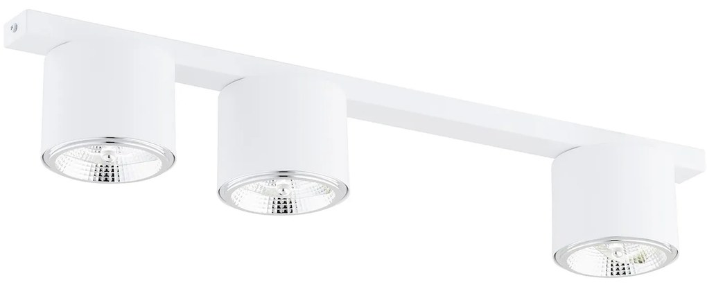 Plafoniera Moderna 3 Luci Faretti Ptah In Acciaio Bianco