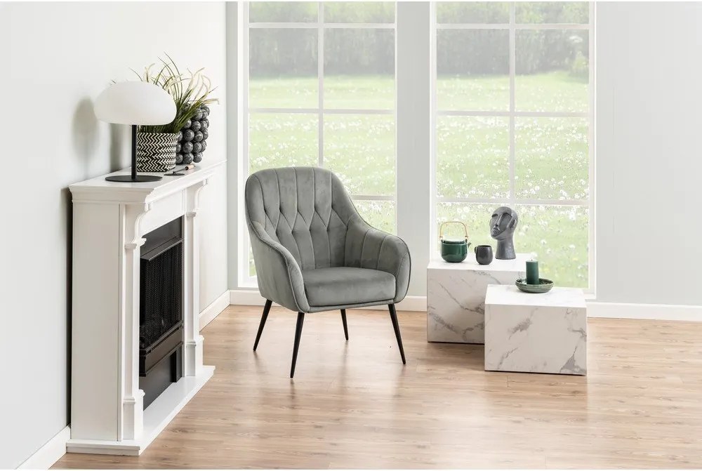 Set di tavolini bianchi effetto marmo 2 pz 58x58 cm Dice - Actona