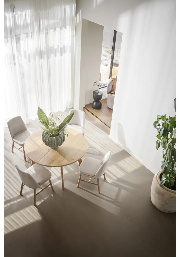 Tavolo da pranzo rotondo pieghevole in rovere naturale ø 130 cm Glenside - Rowico