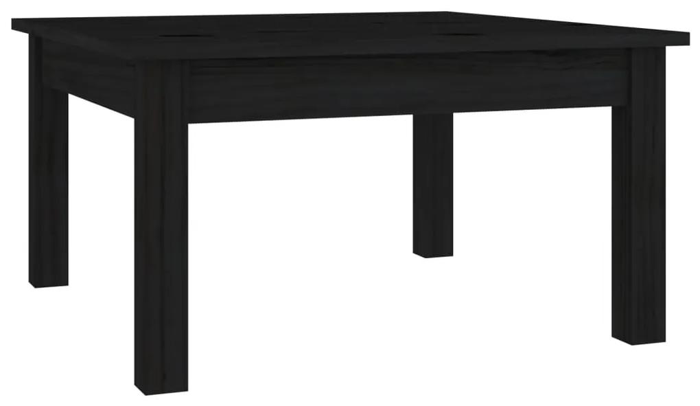Tavolino da Salotto Nero 55x55x30 cm Legno Massello di Pino