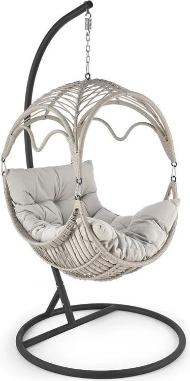 Poltrona sospesa Rasmus in rattan/grigio