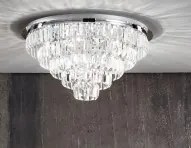 Lampadario a soffitto in cristallo castle d40 pl.castle-pc-silver c...