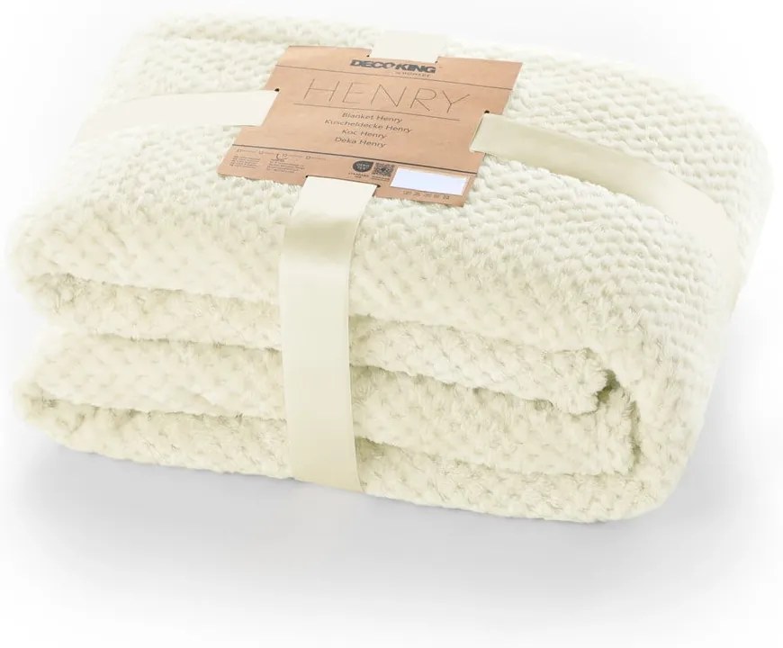Coperta in microfibra color crema, 170 x 210 cm Henry - DecoKing