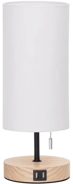 Aigostar - Lampada da tavolo con porta USB 1xE27/40W/230V beige