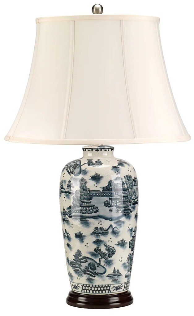 Lampada Da Scrivania Contemporanea Blue Traditional Porcellana Blu 1 Luce E27