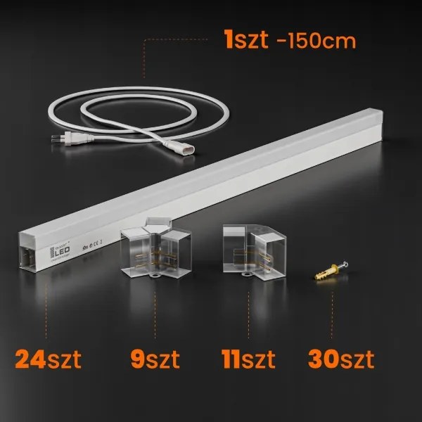 Plafoniera LED/240W/85-265V 4000K 298x209 cm CRI 90 IP44 bianca