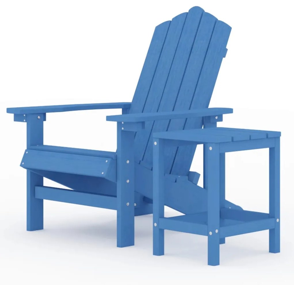 Sedia da Giardino con Tavolo Adirondack in HDPE Blu