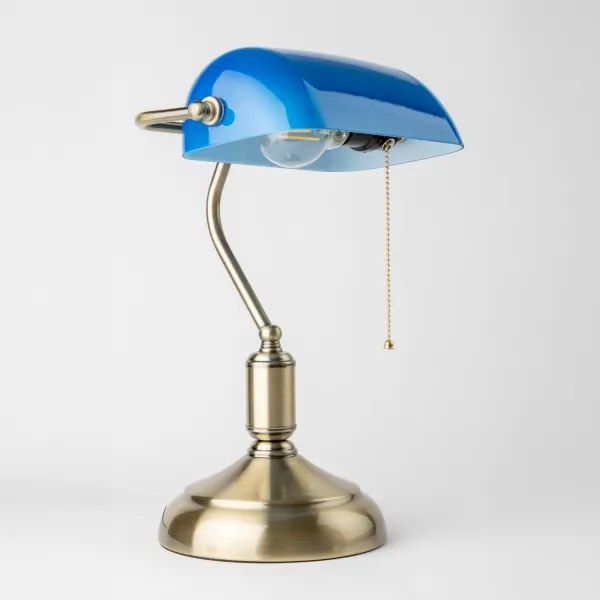 Brilagi - Lampada da tavolo BANK OFFICE 1xE27/60W/230V ottone/blu