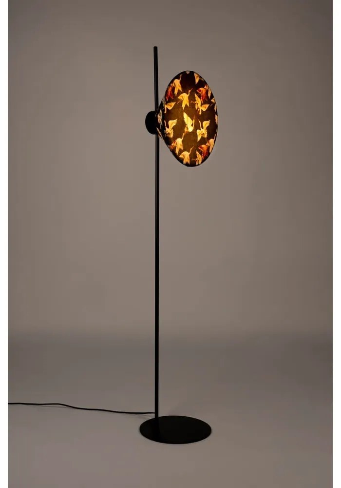 Lampada da terra nera con paralume in tessuto (altezza 158 cm) Jaylee - White Label