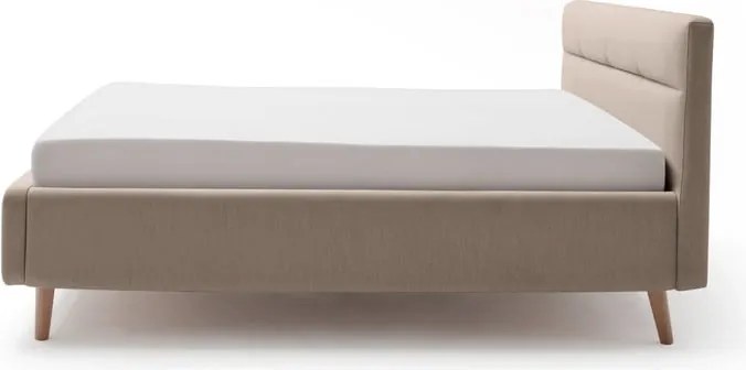 Letto matrimoniale imbottito beige con contenitore con rete inclusa 180x200 cm Lotte – Meise Möbel