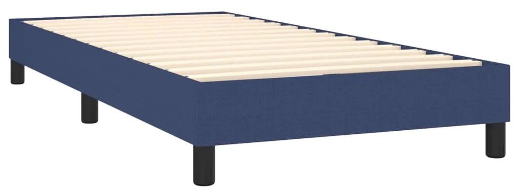 Letto a molle con materasso e led blu 90x190 cm in tessuto