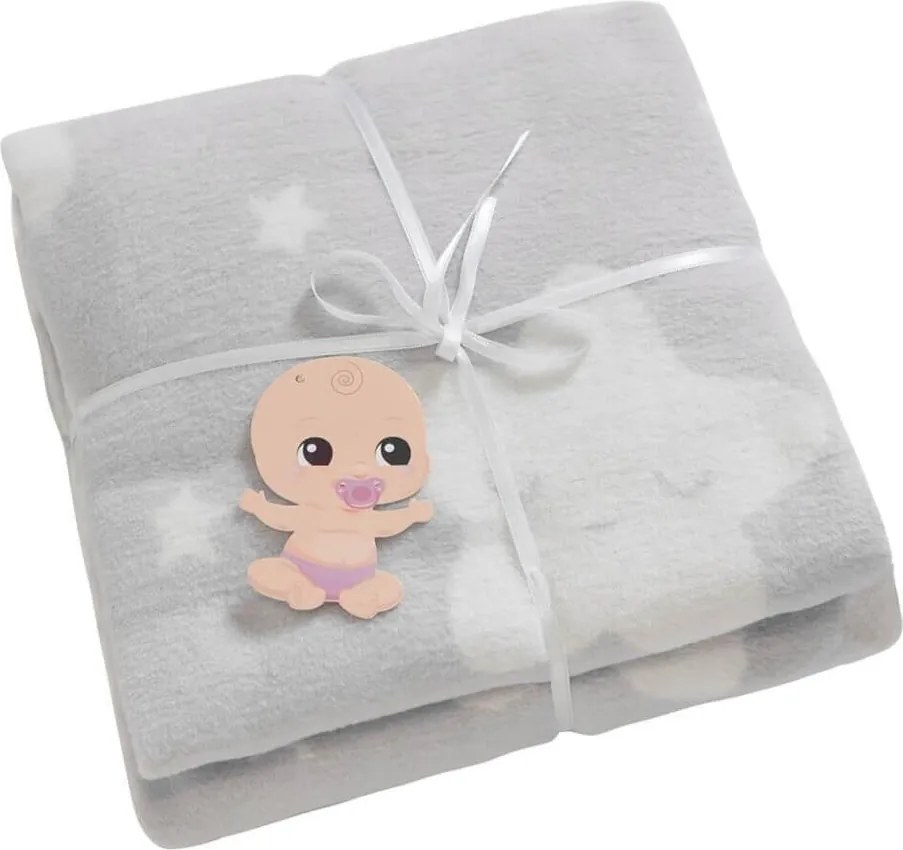 Coperta per bambini grigio chiaro in vello 100x120 cm Star – Mijolnir