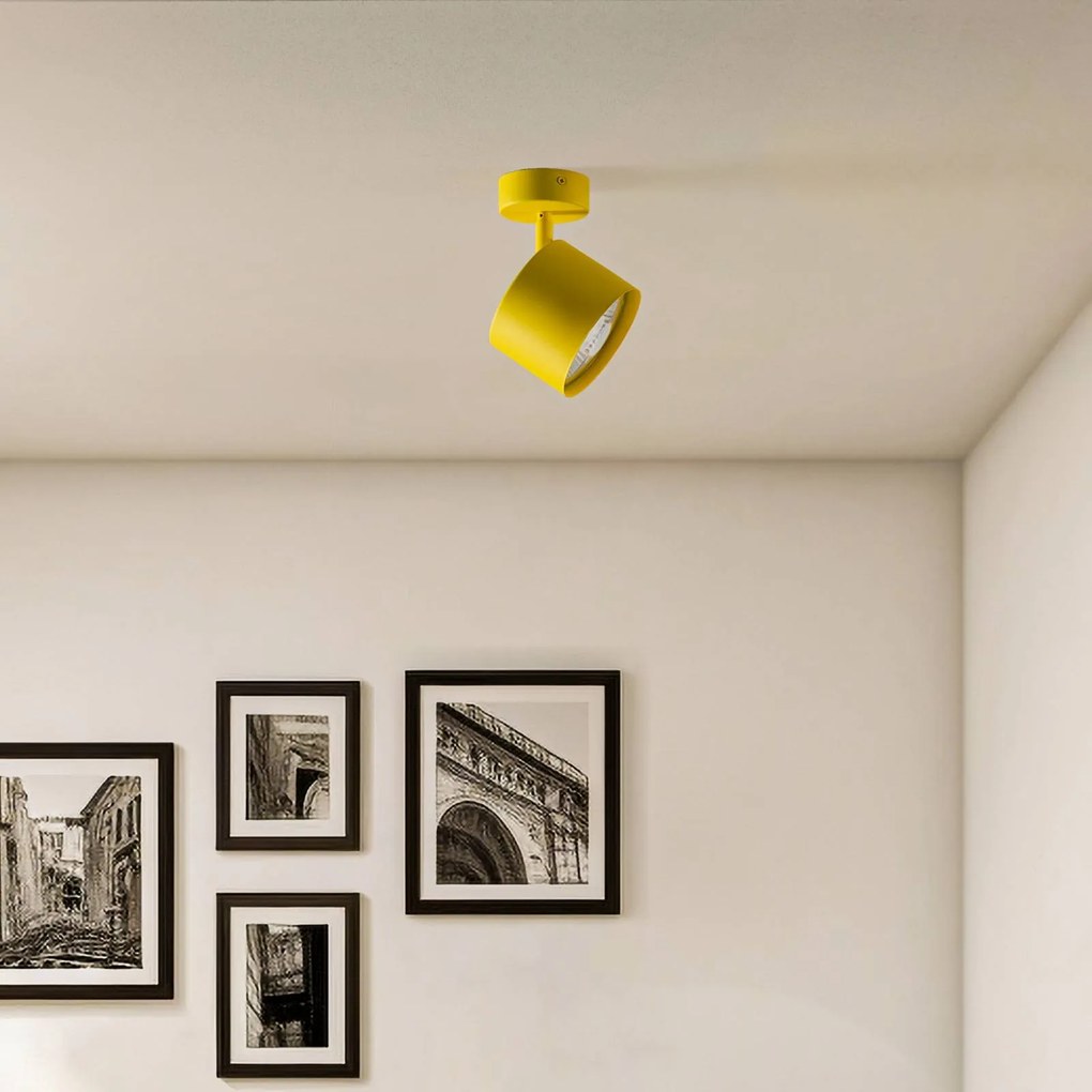 Argon Faretto da soffitto Chloe orientabile 1 luce, giallo