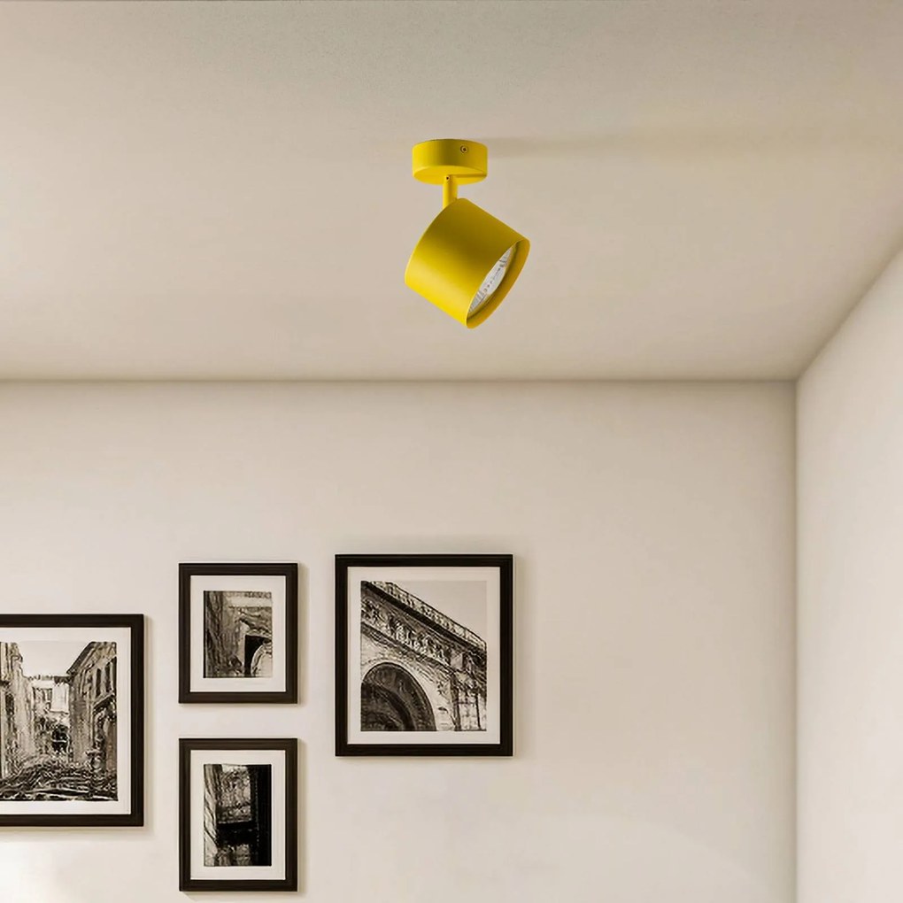 Argon Spot soffitto Chloe regolabile 1 luce, giallo