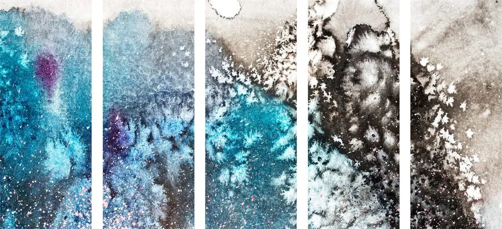 Quadri 5 pezzi – Astrazione ad acquerello