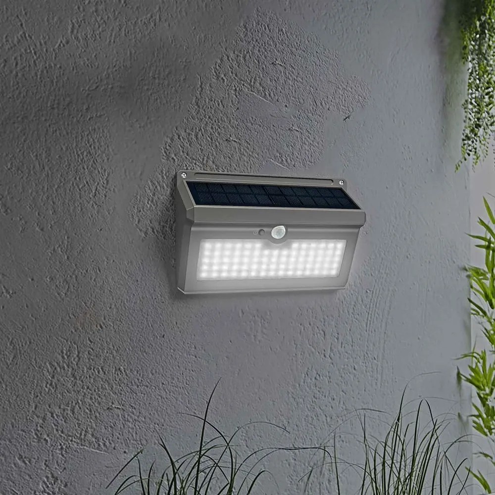 Applique Solare Rettangolare IP65 con Sensore di Movimento, 300 lm Colore Bianco Naturale 4.000K