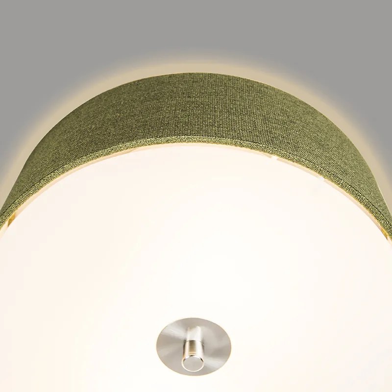 Lampada da soffitto rustica verde 30 cm - Drum Jute